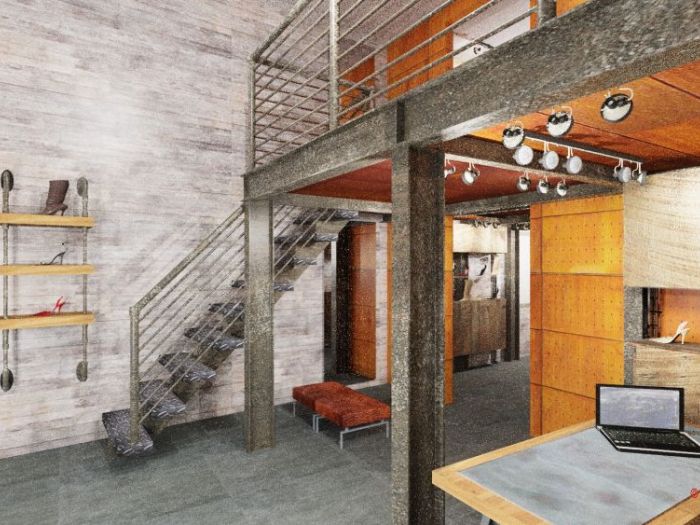 Archisio - Michele Mele - Progetto Negozio stile industrial-vintage