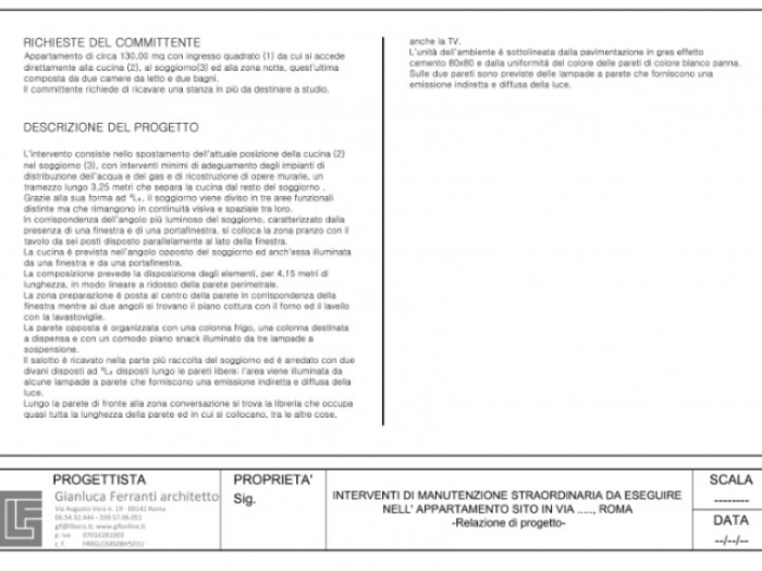 Archisio - Gianluca Ferranti - Progetto Soggiorno con cucina a vista