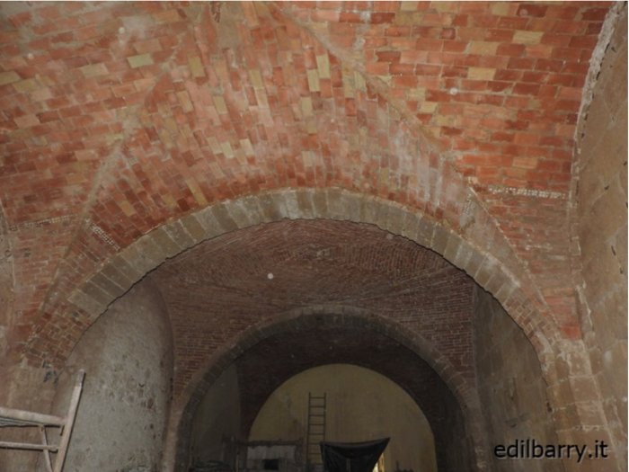 Archisio - Edilbarry - Progetto pulizia volte in cotto e muri in arenaria tramite sabbiatura