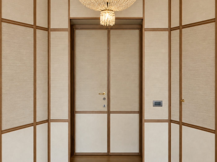 Archisio - Serena Martini - Progetto Ingresso esagonale geometrie e boiserie su misura