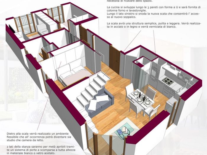 Archisio - Mc Rendering Solution - Progetto una casa su due livelli trasformabile nel tempo