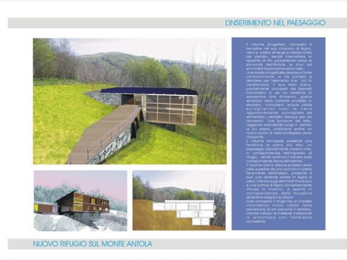 Archisio - Fabio Postani - Progetto Concorso nazionale per la realizzazione di un nuovo rifugio sul monte antola