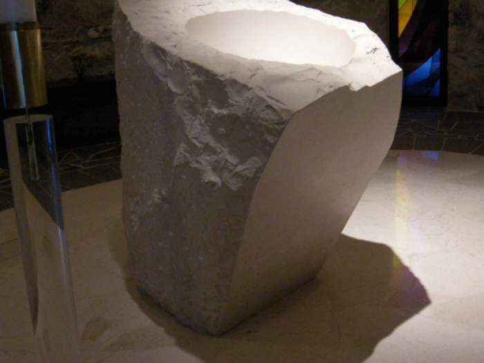 Archisio - Ateliers Romeo - Nicolas Dubois - Progetto La chiesa di theotokos a loppiano - fonte battesimale