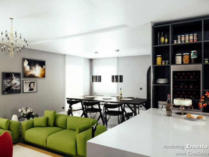 Archisio - Cad Service Di Ernesto Di Gregorio - Progetto Rendering e tour virtuale 3d ristrutturazione appartamento novi velia sa