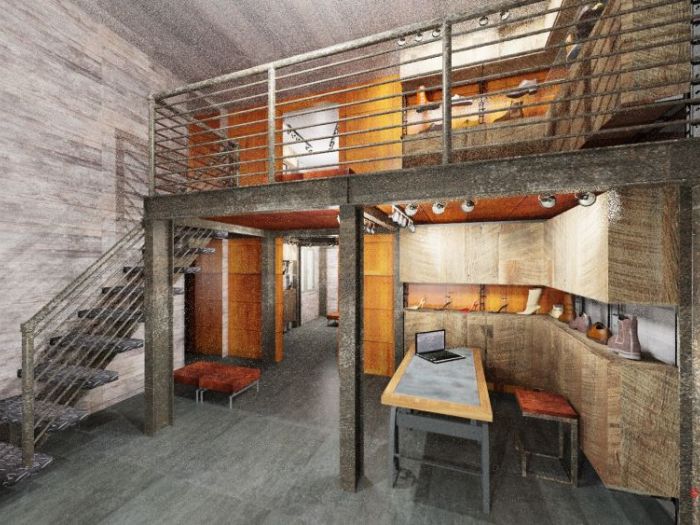 Archisio - Michele Mele - Progetto Negozio stile industrial-vintage