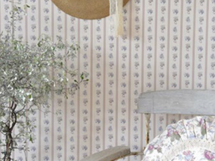 Archisio - Latelier Dello Shabby - Progetto Carta da parati roses forever con strisce