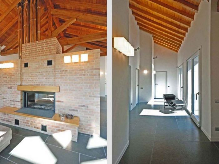 Archisio - Roberto Silvestri - Progetto Tetto in legno pietra e mattoni a vista