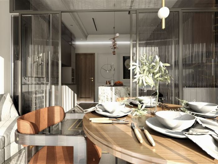 Archisio - Marika Forchia - Progetto Render progetto cucina e zona pranzo di un mio cliente architetto