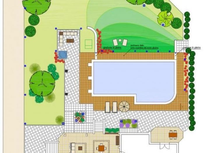 Archisio - Enrica Leonardis - Progetto Giardino e bordo piscina in villa urbana