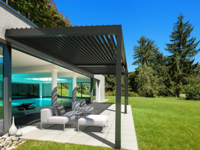 Archisio - Idea Tenda - Progetto Strutture autoportanti addossate pergolati