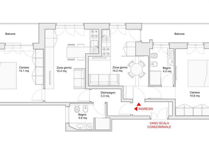 Archisio - Marcello Pagani - Progetto Frazionamento appartamento vr9