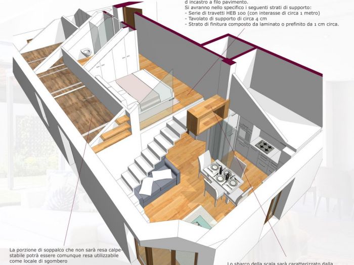Archisio - Mc Rendering Solution - Progetto una casa su due livelli trasformabile nel tempo