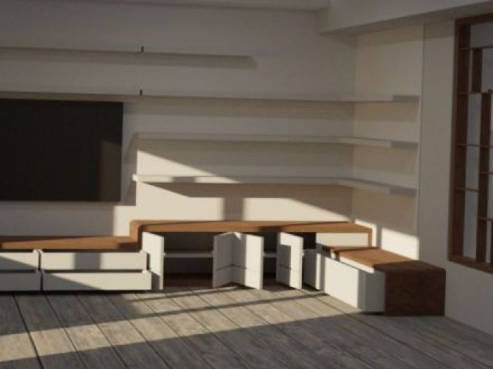 Archisio - Arte Del Legno 86 Snc - Progetto Parete attrezzata in massello