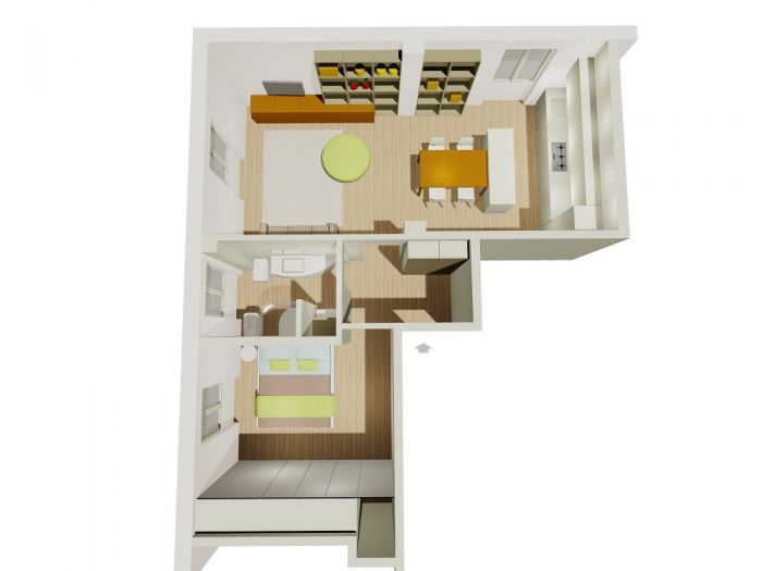 Archisio - A2 Architetti - Progetto Da bilocale a trilocale ristrutturazione casafacile