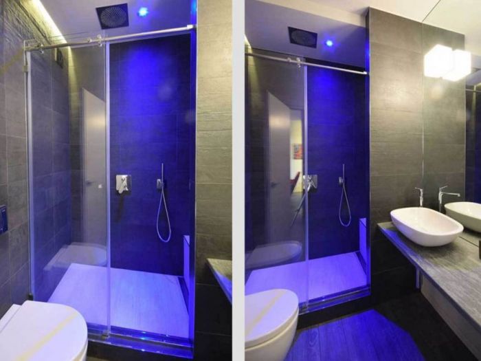 Archisio - Roberto Silvestri - Progetto Pareti in cemento luci a led e colori decisi