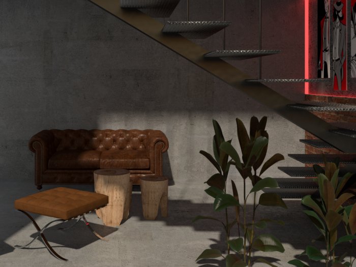 Archisio - Geometra Rinaldi Luca - Progetto Soggiorno del loft tra retr e moderno