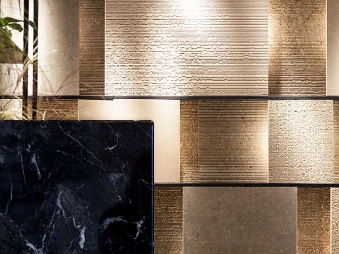 Archisio - Grassi Pietre - Progetto la naturalit della pietra E della luce Grassi pietre e lo studio something presentano il nuovo stand di marmomacc 2016