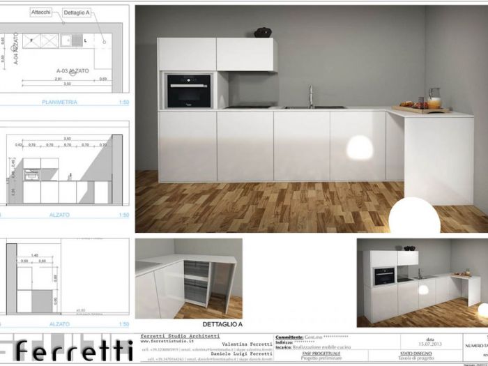 Archisio - Studio Ferretti - Progetto Cucina su disegno