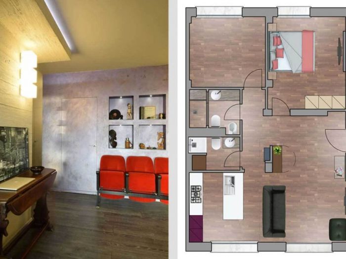 Archisio - Roberto Silvestri - Progetto Pareti in cemento luci a led e colori decisi