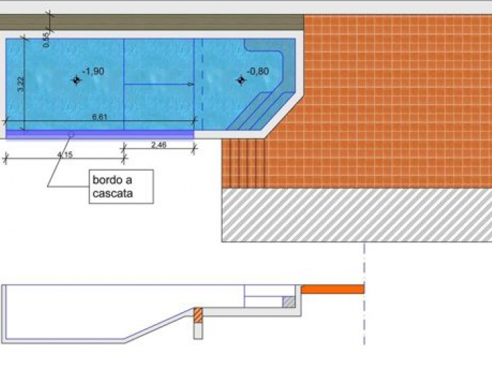 Archisio - Sici Piscine E Benessere - Progetto Piscina con bordo a cascata