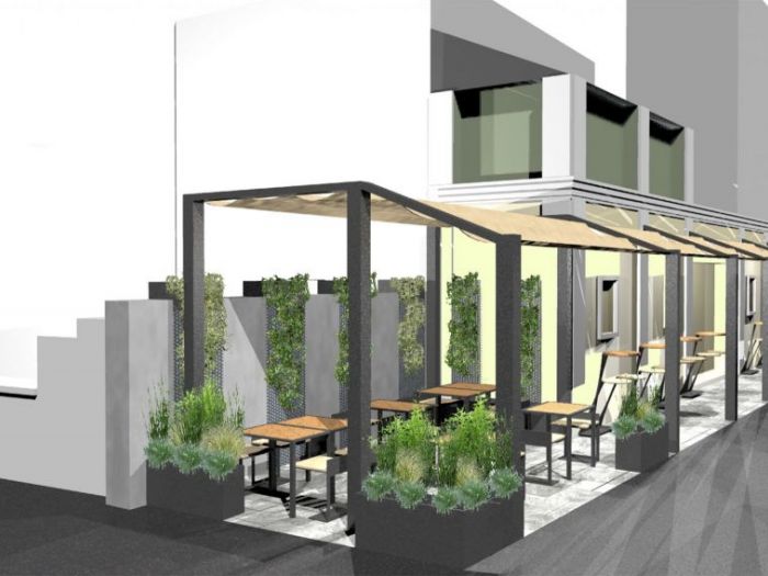 Archisio - Alessandro Fornasari - Progetto Proposte per lallestimento e progettazione di terrazzi privati e dehors per la ristorazione