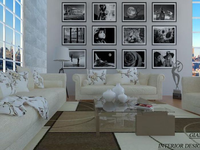 Archisio - Gianluca Contrada - Progetto Render di progetto arredamento salotto abitazione privata