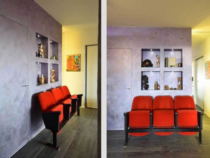 Archisio - Roberto Silvestri - Progetto Pareti in cemento luci a led e colori decisi