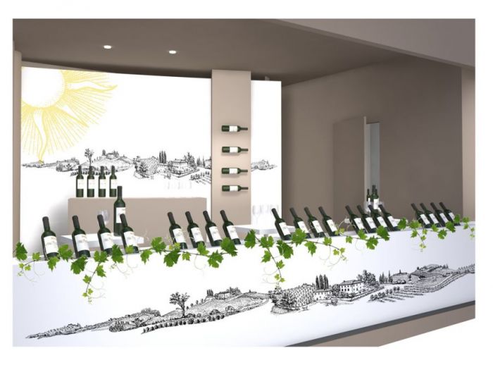 Archisio - Monia Alberici - Progetto Il vino in standAllestimento fieristico di 64mq