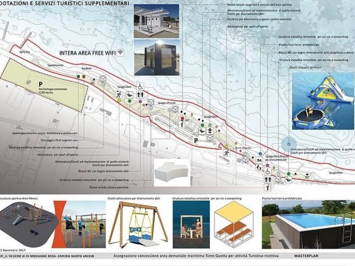 Archisio - Studio Bugna - Progetto Progetto allestimento spiaggia di torre quetta - bari
