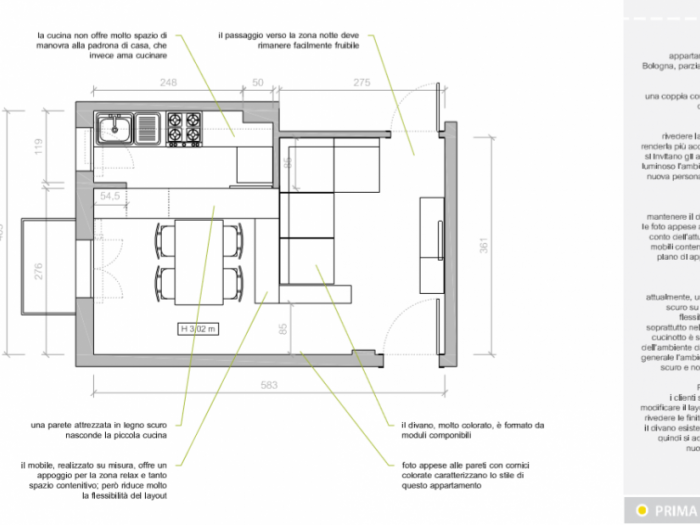 Archisio - Amodo - Progetto Cucina e soggiorno per una cuoca shabby chic