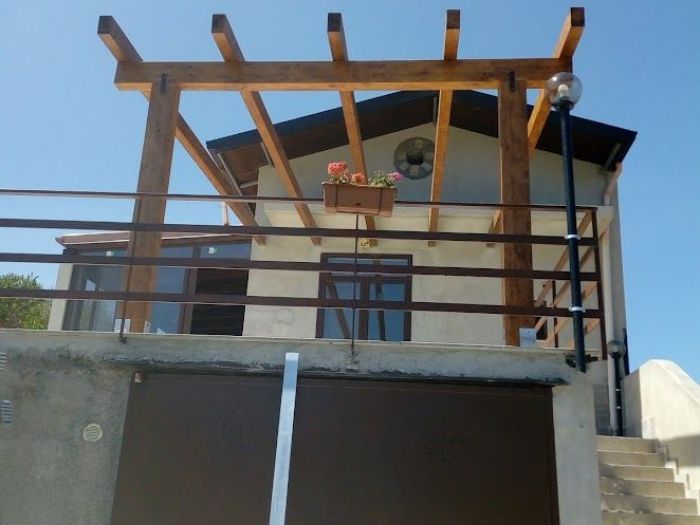 Archisio - Mancuso Legnami - Progetto Pergotenda in legno lamellare