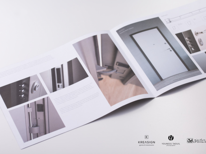 Archisio - 3d Gianluca Romano - Progetto Brochure per lazienda di porte blindate mister shut