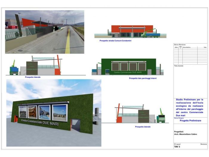 Archisio - Massimiliano Cafaro - Progetto Schizzo di progetto per la realizzazione isola ecologica