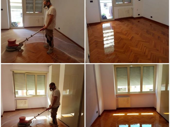 Archisio - Parquettista Roma - Progetto Restauro parquet massello con levigatura e verniciatura