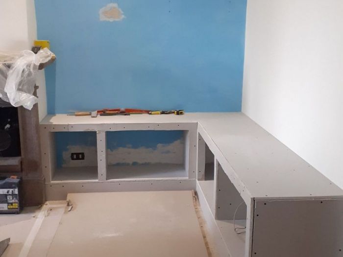 Archisio - Mani Srl Ristrutturazini - Progetto Parete attrezzata in cartongesso zona vitinia roma