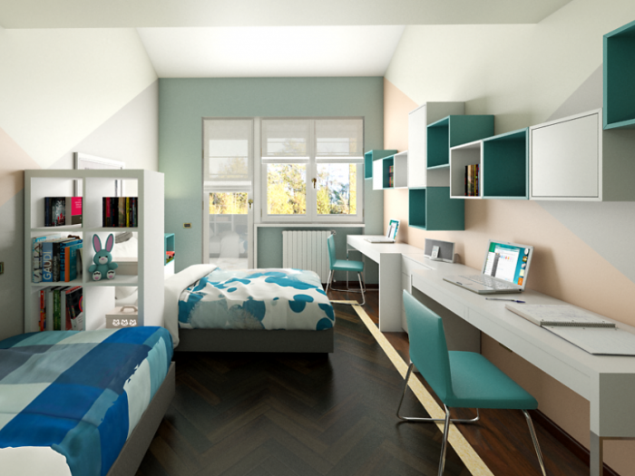 Archisio - Antonella Favalli - Progetto Cameretta per due sorelle con arredamenti ikea