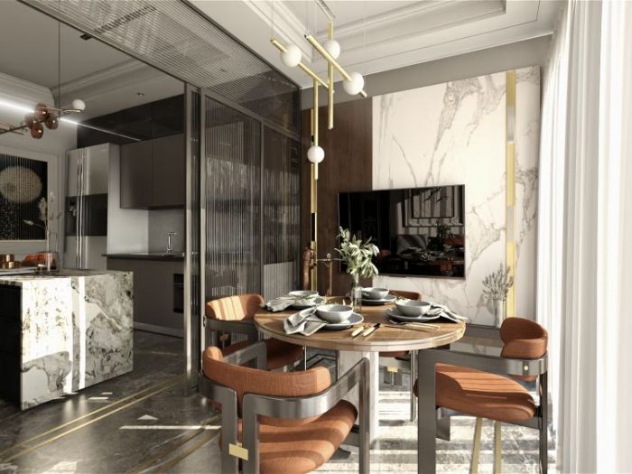 Archisio - Marika Forchia - Progetto Render progetto cucina e zona pranzo di un mio cliente architetto