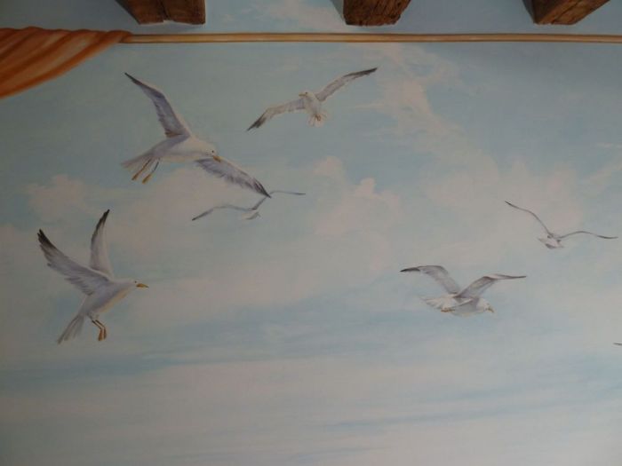Archisio - Erica De Rosa - Progetto Trompe loeil con gabbiani e laguna veneziana