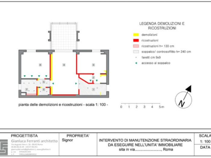 Archisio - Gianluca Ferranti - Progetto Appartamento 70 mq da bilocale a trilocale