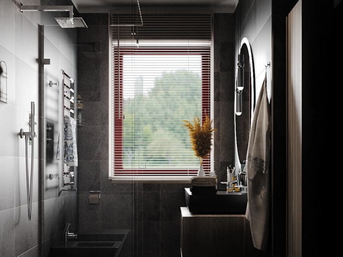 Archisio - Renderista 3d Visualizer - Progetto Bagno nero