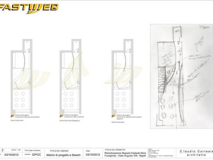 Archisio - Claudio Correale - Progetto Progettazione preliminare per la realizzazione del nuovo punto vendita e assistenza fastweb
