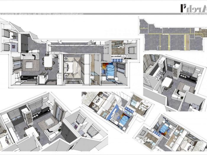 Archisio - Cristina Colombini - Progetto Un appartamento per tre