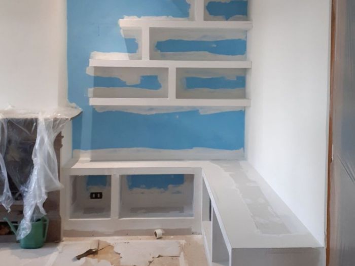 Archisio - Mani Srl Ristrutturazini - Progetto Parete attrezzata in cartongesso zona vitinia roma