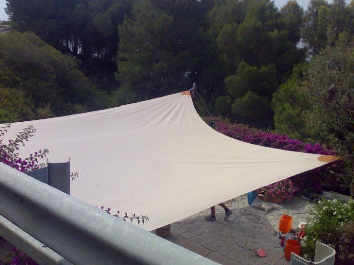 Archisio - Veleria Elle Sails Tappezzeria - Rigging Harken - Furlex - Sunbrella - Progetto Vela ombreggiante giardino e copertura gazebo