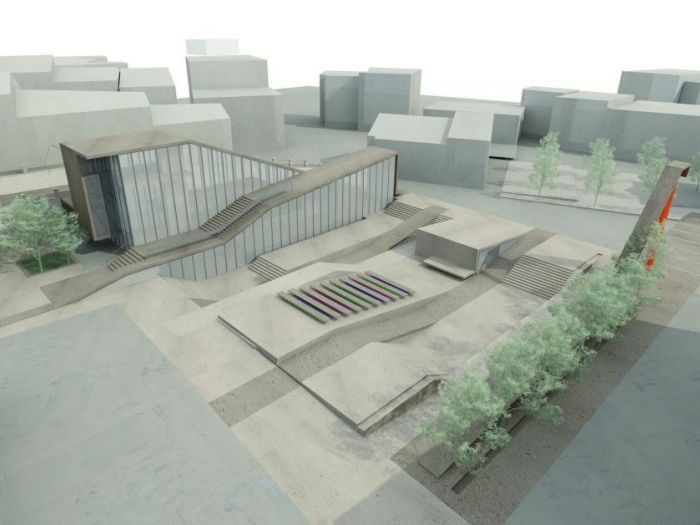 Archisio - Daniele Morgantini - Progetto Concorso centro socio-culturale sui resti dellantico mercato reinosa spagna