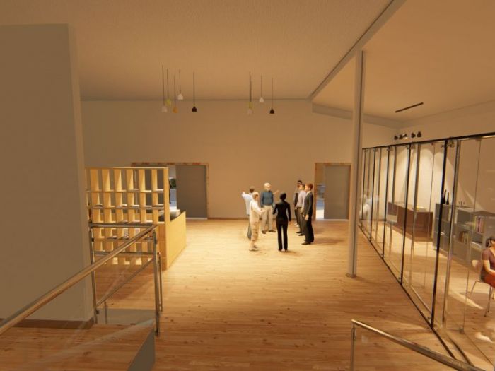 Archisio - Andrea Sorci Natural Living - Progetto Ipotesi progetto di ripristino di un capannone a borghetto flaminio rm per la sede museale della fondazione