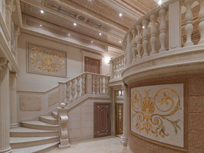 Archisio - Grassi Pietre - Progetto Ville private a mosca colonne balaustre e scale