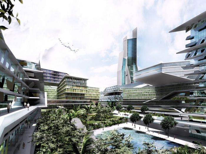 Archisio - Bicuadro - Progetto Ciberjaya city centre masterplan multimedia corridor kuala lumpur