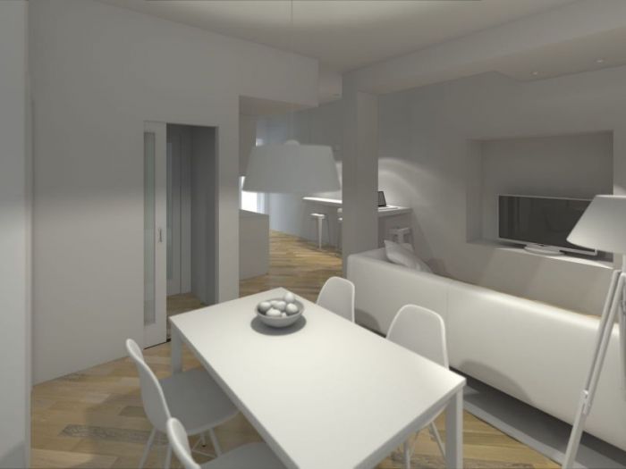 Archisio - Studio Ferretti - Progetto Ridistribuzione mini appartamento