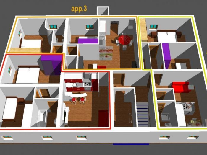 Archisio - Emanuela Rombi - Progetto Frazionamento di piano attico in tre parti